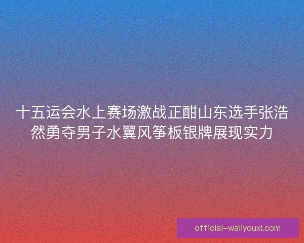 十五运会水上赛场激战正酣山东选手张浩然勇夺男子水翼风筝板银牌展现实力